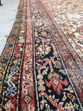 9x11 love worn antique Persian Mahal Rug (#789) - Blue Parakeet Rugs