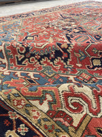 7'7 x 10'4 Antique tribal wool rug #1981 / 8x10 Vintage rug - Blue Parakeet Rugs