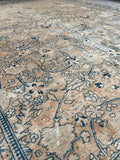10'4 x 13'4 Antique muted Mashhad rug #2150 / 10x13 Vintage Rug - Blue Parakeet Rugs