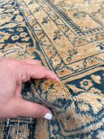 10'4 x 13'4 Antique muted Mashhad rug #2150 / 10x13 Vintage Rug - Blue Parakeet Rugs