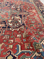 7'7 x 10'4 Antique tribal wool rug #1981 / 8x10 Vintage rug - Blue Parakeet Rugs