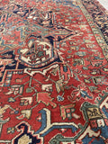 7'7 x 10'4 Antique tribal wool rug #1981 / 8x10 Vintage rug - Blue Parakeet Rugs
