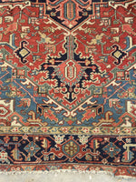 7'7 x 10'4 Antique tribal wool rug #1981 / 8x10 Vintage rug - Blue Parakeet Rugs