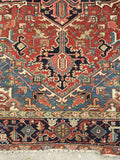 7'7 x 10'4 Antique tribal wool rug #1981 / 8x10 Vintage rug - Blue Parakeet Rugs