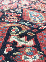 4x10 antique Kurdish rug - Blue Parakeet Rugs
