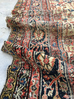 9x11 love worn antique Persian Mahal Rug (#789) - Blue Parakeet Rugs