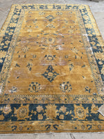 6' x 8'10 Antique Khotan rug #1240 / 6x9 Vintage rug - Blue Parakeet Rugs