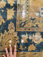 6' x 8'10 Antique Khotan rug #1240 / 6x9 Vintage rug - Blue Parakeet Rugs