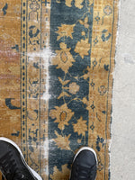 6' x 8'10 Antique Khotan rug #1240 / 6x9 Vintage rug - Blue Parakeet Rugs