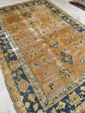 6' x 8'10 Antique Khotan rug #1240 / 6x9 Vintage rug - Blue Parakeet Rugs