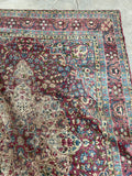 8'1 x 10'7 Antique subdued berry Kerman rug #2151ML / 8x11 Vintage Rug - Blue Parakeet Rugs