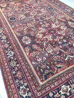 7'9 x 11'5 Antique 1920s Mahal village rug (#606) - Blue Parakeet Rugs