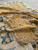 6' x 8'10 Antique Khotan rug #1240 / 6x9 Vintage rug - Blue Parakeet Rugs
