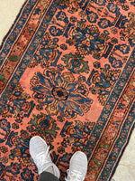 3' x 6'3 Coral Persian Malayer rug #2313ML - Blue Parakeet Rugs