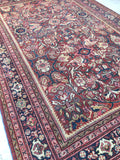 7'9 x 11'5 Antique 1920s Mahal village rug (#606) - Blue Parakeet Rugs