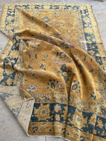 6' x 8'10 Antique Khotan rug #1240 / 6x9 Vintage rug - Blue Parakeet Rugs