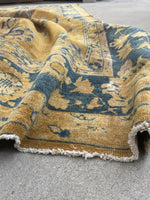 6' x 8'10 Antique Khotan rug #1240 / 6x9 Vintage rug - Blue Parakeet Rugs