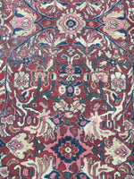 7'9 x 11'5 Antique 1920s Mahal village rug (#606) - Blue Parakeet Rugs