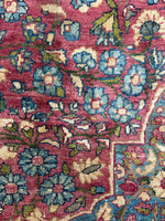 8'1 x 10'7 Antique subdued berry Kerman rug #2151ML / 8x11 Vintage Rug - Blue Parakeet Rugs