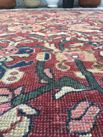7'9 x 11'5 Antique 1920s Mahal village rug (#606) - Blue Parakeet Rugs