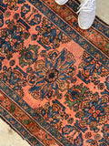 3' x 6'3 Coral Persian Malayer rug #2313ML - Blue Parakeet Rugs