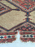 4'2 x 9'3 Antique camel hair runner (#835) / 4x9 vintage rug - Blue Parakeet Rugs