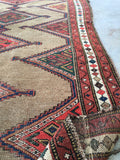4'2 x 9'3 Antique camel hair runner (#835) / 4x9 vintage rug - Blue Parakeet Rugs
