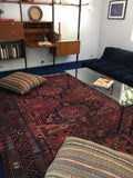 7'8 x 12'4 Antique Soumak Flat weave Rug - Blue Parakeet Rugs