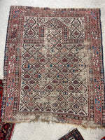 3'7 x 4'3 Antique Prayer Rug #2585 - Blue Parakeet Rugs