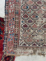 3'7 x 4'3 Antique Prayer Rug #2585 - Blue Parakeet Rugs