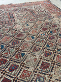 3'7 x 4'3 Antique Prayer Rug #2585 - Blue Parakeet Rugs