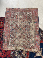 3'7 x 4'3 Antique Prayer Rug #2585 - Blue Parakeet Rugs