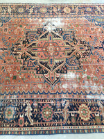 7'5 x 10' antique Persian Heriz (#1139) / 7x10 vintage rug / 8x10 vintage rug - Blue Parakeet Rugs