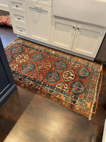 3'4 x 5'7 Antique tribal wool rug #1913 / 3x6 Vintage rug