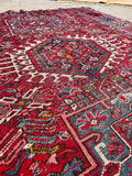 5’ X 6’5 Antique Persian Gharajeh Rug #1820 / Small Vintage Heriz / 5x6 Vintage Rug - Blue Parakeet Rugs