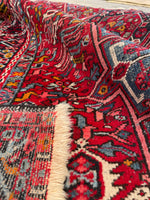 5’ X 6’5 Antique Persian Gharajeh Rug #1820 / Small Vintage Heriz / 5x6 Vintage Rug - Blue Parakeet Rugs