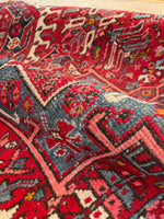 5’ X 6’5 Antique Persian Gharajeh Rug #1820 / Small Vintage Heriz / 5x6 Vintage Rug - Blue Parakeet Rugs
