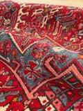 5’ X 6’5 Antique Persian Gharajeh Rug #1820 / Small Vintage Heriz / 5x6 Vintage Rug - Blue Parakeet Rugs