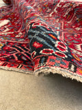 5’ X 6’5 Antique Persian Gharajeh Rug #1820 / Small Vintage Heriz / 5x6 Vintage Rug - Blue Parakeet Rugs