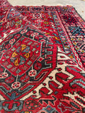 5’ X 6’5 Antique Persian Gharajeh Rug #1820 / Small Vintage Heriz / 5x6 Vintage Rug - Blue Parakeet Rugs