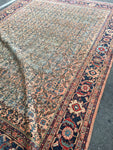 8'7 x 12'2 love worn antique Persian Mahal Rug (#624) - Blue Parakeet Rugs