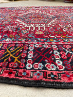 5’ X 6’5 Antique Persian Gharajeh Rug #1820 / Small Vintage Heriz / 5x6 Vintage Rug - Blue Parakeet Rugs