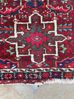 2' x 2'9 Vintage Gharajeh rug #2432 / 2x3 vintage rug - Blue Parakeet Rugs