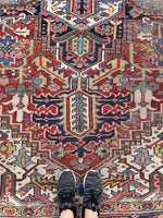 9'1 x 11'8 Antique Persian Heriz rug #1673ML - Blue Parakeet Rugs