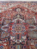 9'1 x 11'8 Antique Persian Heriz rug #1673ML - Blue Parakeet Rugs
