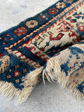 2'5 x 3'10 Antique worn Caucasian rug #2498 / small vintage rug - Blue Parakeet Rugs