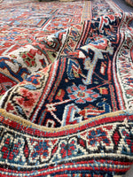 9'1 x 11'8 Antique Persian Heriz rug #1673ML - Blue Parakeet Rugs