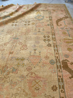 9’9 x 11'2 Antique Turkish Oushak rug #1821 / 10x11 Vintage Rug - Blue Parakeet Rugs