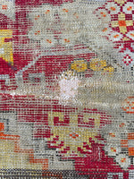 3'3 x 4'8 Antique Turkish rug #2499 / Small Turkish Rug - Blue Parakeet Rugs