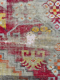 3'3 x 4'8 Antique Turkish rug #2499 / Small Turkish Rug - Blue Parakeet Rugs